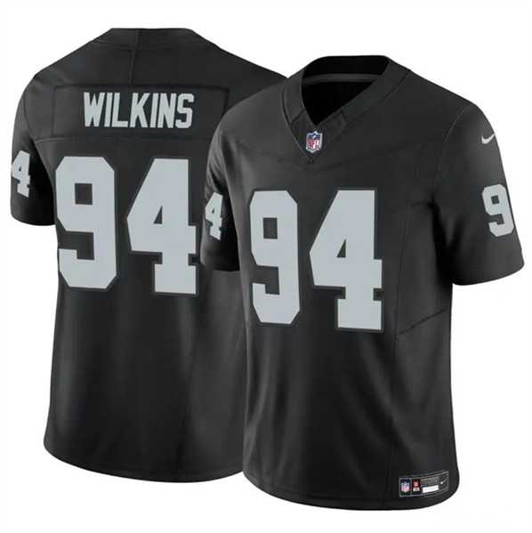 Youth Las Vegas Raiders #94 Christian Wilkins Black 2024 F.U.S.E. Vapor Untouchable Stitched Jersey Dzhi